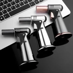 Jobon GLA24 Multi Purpose Professional Jet Burner Torch Lighter Silver -Hookah Equipment Store gla24 jobon large standing jet torch lighter keyboard 2