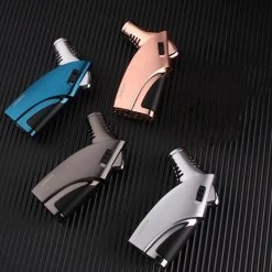 Jobon Triple Flames Impressive Metal Jet Lighter Gift Box Gun Metal -Hookah Equipment Store gla35 jobon triple flame jet lighter gift box four colors 1