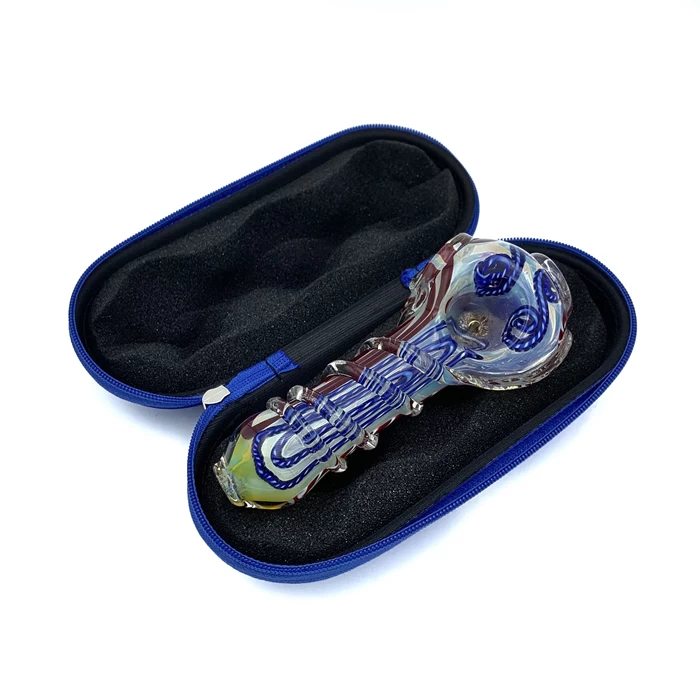 Pink Medium Glass Pipe Pouch Case With Zip Lock 4 Pink Medium Glass Pipe Pouch Case With Zip Lock - Image 4