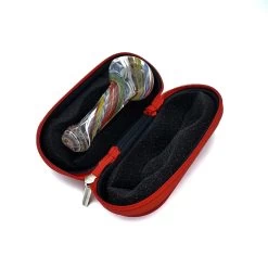 Small Glass Pipe Pouch Case With Zip Lock -Hookah Equipment Store glass pipe case pouch small with pipe1