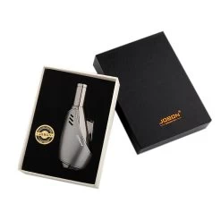 Jobon Vertical Egg Shape Jet Lighter Gift Box Silver -Hookah Equipment Store jobon gla20 egg shape jet lighter gift box