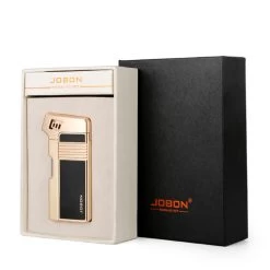 JOBON LIG74C Gas Lighter With Pipe Tools Gold -Hookah Equipment Store jobon lig74 gold box
