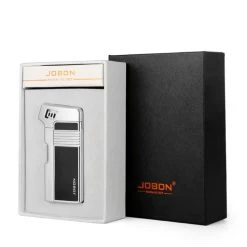 JOBON LIG74B Gas Lighter With Pipe Tools Black -Hookah Equipment Store jobon lig74 silver box