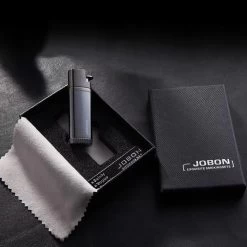 Jobon Flint Lit Twin Flames Gift Jet Lighter Black -Hookah Equipment Store jobon gla31B box