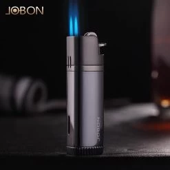 Jobon Flint Lit Twin Flames Gift Jet Lighter Black -Hookah Equipment Store jobon gla31B brand