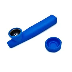 Kazili Silicone Hand Smoking Pipe Blue -Hookah Equipment Store kazili silicone pipe blue open