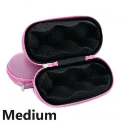 Pink Medium Glass Pipe Pouch Case With Zip Lock