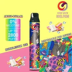 One Vape Disposable Cool Pods Vaper 2800 Puffs Bubblegum Ice