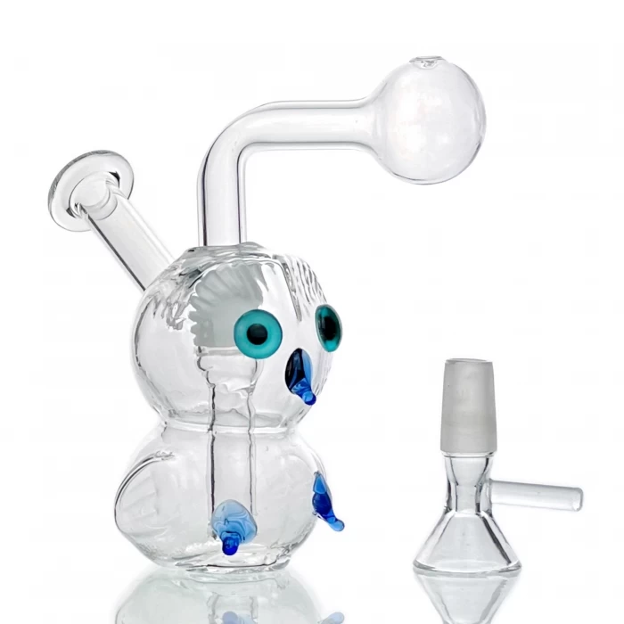Owl Dual Usage Full Glass Water Pipe Bong Blue Eyes 12cm 1 Owl Dual Usage Full Glass Water Pipe Bong Blue Eyes 12cm