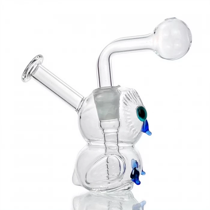 Owl Dual Usage Full Glass Water Pipe Bong Blue Eyes 12cm 2 Owl Dual Usage Full Glass Water Pipe Bong Blue Eyes 12cm - Image 2