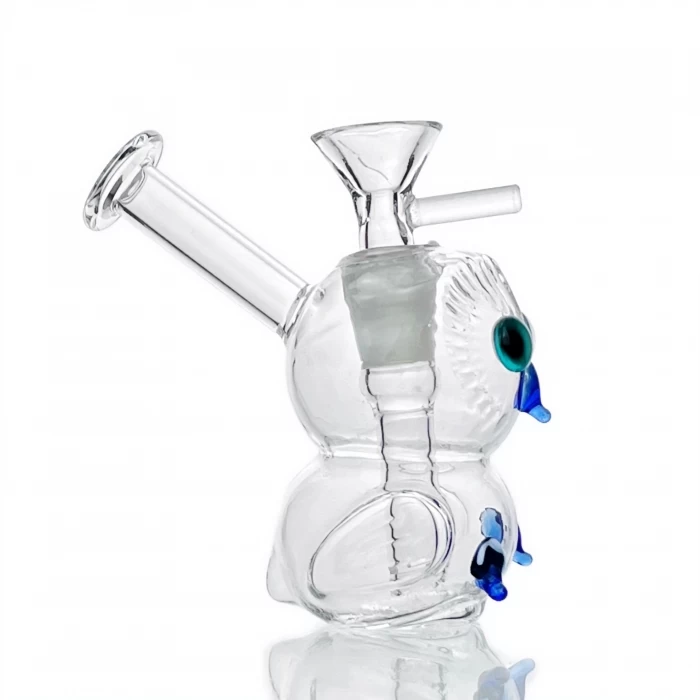 Owl Dual Usage Full Glass Water Pipe Bong Blue Eyes 12cm 3 Owl Dual Usage Full Glass Water Pipe Bong Blue Eyes 12cm - Image 3