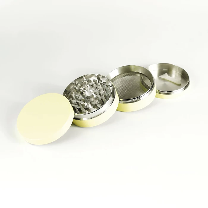 Noctilucent Laser Cut Zinc Grinder Glow In Dark 50mm Yellow 2 Noctilucent Laser Cut Zinc Grinder Glow In Dark 50mm Yellow - Image 2