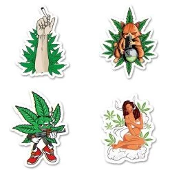Assorted Weed Hemp Stickers 50 Pieces -Hookah Equipment Store quad assorted stickers11