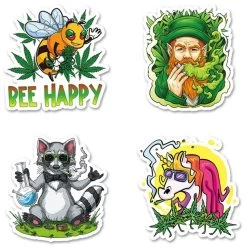 Assorted Weed Hemp Stickers 50 Pieces -Hookah Equipment Store quad assorted stickers2