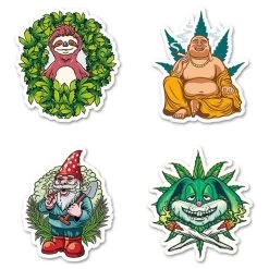 Assorted Weed Hemp Stickers 50 Pieces -Hookah Equipment Store quad assorted stickers8