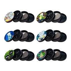 Rick Morty 4 Pieces Top Printed Herb Grinder D40mm -Hookah Equipment Store rick morty top print 4piece d40mm metal grinder 6picture