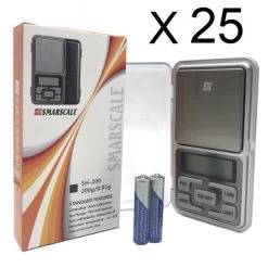 25 Pack SMARSCALE Mini Pocket Digital Scales 0.01g_200g