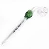 Green Skull Sweet Puff Curved Glass Pipe 13cm