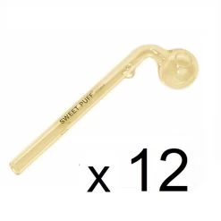 Full Gold Sweet Puff Glass Pipe Dozen Pack