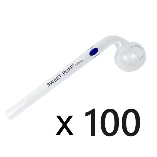 100 X 13cm SWEET PUFF GLASS PIPEs 1 100 X 13cm SWEET PUFF GLASS PIPEs