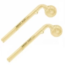 Full Gold Sweet Puff Glass Pipe Twin Pack