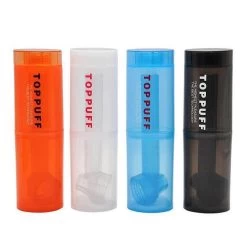 Top Puff Water Pipe Screw On Bottle Converter With Bottle -Hookah Equipment Store top puff plastic acrylic portable water bottle converter with glass rig 4colors