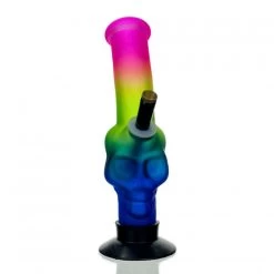 WEGE Skull Gripper Glass Bong Rainbow 28cm