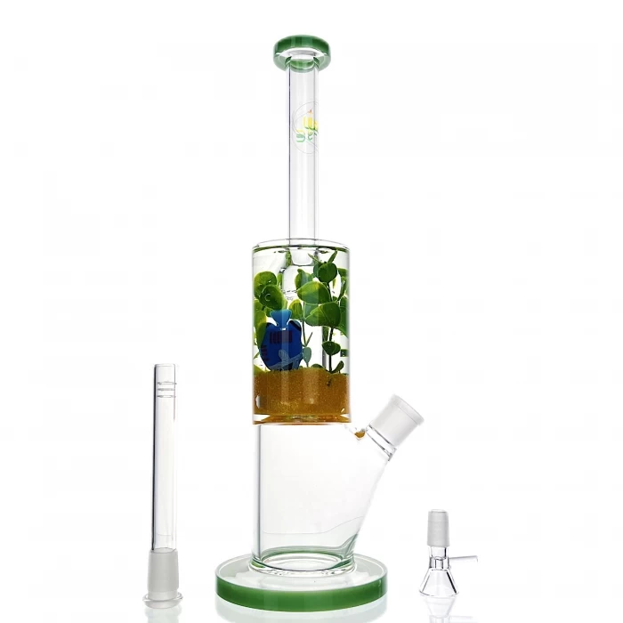 WEGE Underwater Landscape Full Glass Bong 33cm Green 2 WEGE Underwater Landscape Full Glass Bong 33cm Green - Image 2