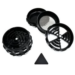 Wifi Signal Shape Sharp Teeth Aluminium 4 Layer Grinder Black