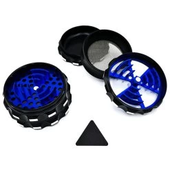 Wifi Signal Shape Sharp Teeth Aluminium 4 Layer Grinder Blue