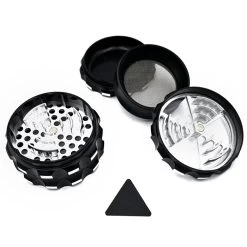 Wifi Signal Shape Sharp Teeth Aluminium 4 Layer Grinder Silver